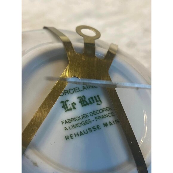 Vintage Limoges Porcelain Plate By Le Roy With Pink Roses & Gold Trim Made In Fr - Picture 5 of 6